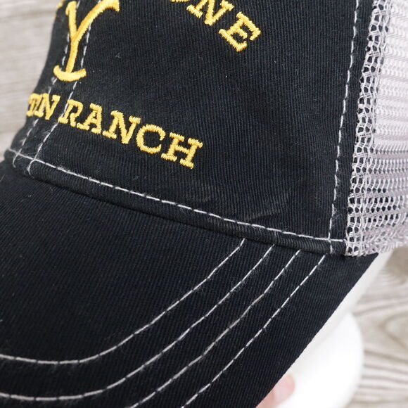 YELLOWSTONE DUTTON RANCH TV SHOW BLACK ADJUSTABLE MESH BASEBALL HAT CAP - Picture 6 of 12